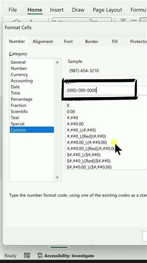 Excel Custom Formatting