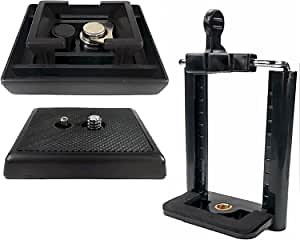 DaVoice Tripod Quick Release Plate Parts Replacement for Vivitar VPT-120 VPT-240 VPT-360 Barska Deluxe AF10374 Celestron 93606 + Cell Phone Tripod Mount Adapter Compatible with iPhone