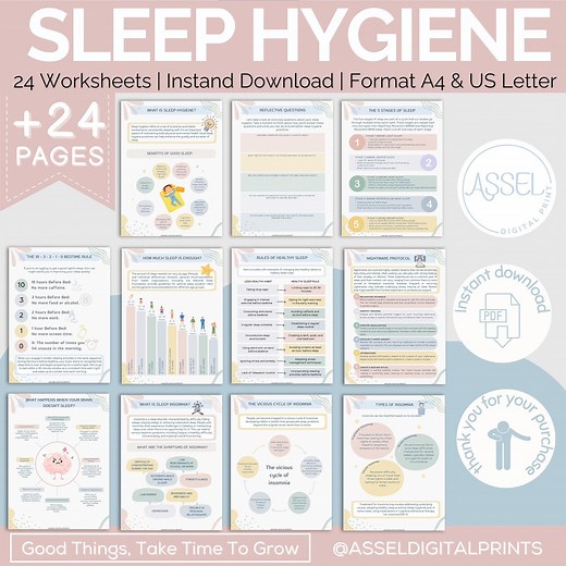 Sleep Hygiene Worksheets, CBT, Insomnia, Sleep Journal (digital Download) - Etsy