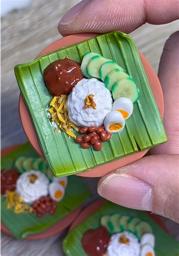 How I Made Realistic Miniature Polymer Clay Food: Nasi Lemak by Request