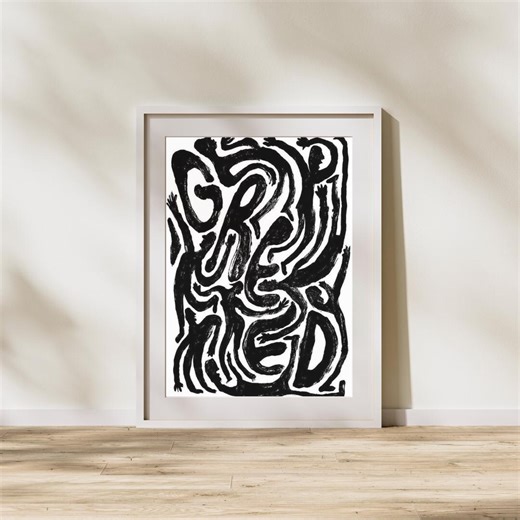Abstract Human Figures Poster, Black and White Line Art Print (physical or Digital Download) - Etsy
