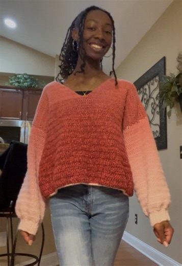 Part 1 of me crocheting a fluffy sweater ! #crochet #fyp | crochet