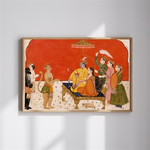 Hindu Lord Rama's Court Matte Horizontal Poster | Indian Royalty Art, Ramayana Art Poster - Etsy Canada