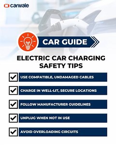 Charging an electric car safely is essential to prevent accidents and damage to the vehicle. Here are some electric car charging safety tips. To know more download the CarWale App now: bit.ly/3NRVDED #EVSafety #EVChargingSafety #ElectricCar #EVChargingTips #GreenDrivingTips #ElectricCar #CWActivity #CWBuyingTips #Cars #Carlife #automotive | CarWale
