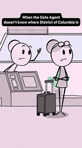 1.4M views · 31K reactions | When the Gate Agent doesn't know where District of Columbia is 藍 - #dc #districtofcolumbia #agent #animation #funny #relatable #humor #meme #funnyvideos #memes #comedy #joke #animations | Animated Rx | Facebook