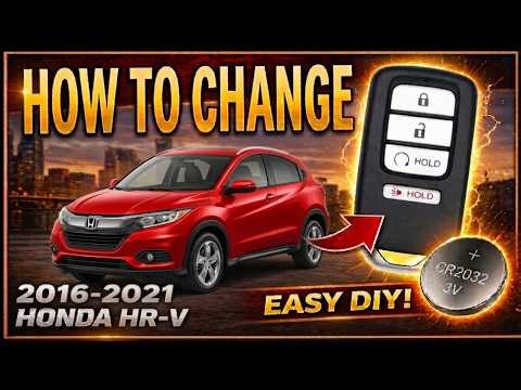 How to change a 2016-2021 Honda HR-V Smart remote key fob battery CR2032 (4 Button Remote Fob)