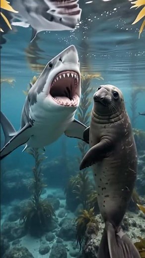 GREAT WHITE SHARK vs ELEPHANT SEAL 🌊 Battle of the Beaches #shorts #shark #marinemystery