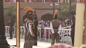 Wagah border's flag lowering ceremony