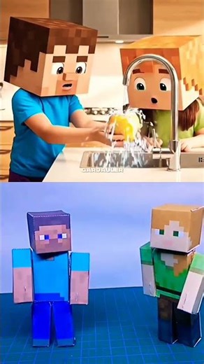 steve & alex papercraft #minecraft