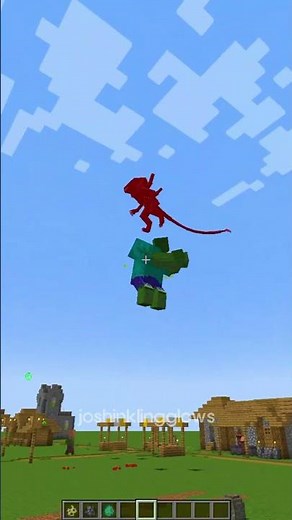 Minecraft: Xenomorph vs Mutant Zombie (Modded Boss Fight!) #shorts #alien #minecraftmod