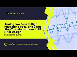 IIR Filter Design: Analog Low-Pass to High-Pass, Band-Pass, Band-Stop Transformation Explained