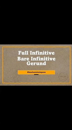 Full Infinitive, Bare Infinitive and Gerund (Infinitives/Gerund) #grammarrules #infinitive #gerund
