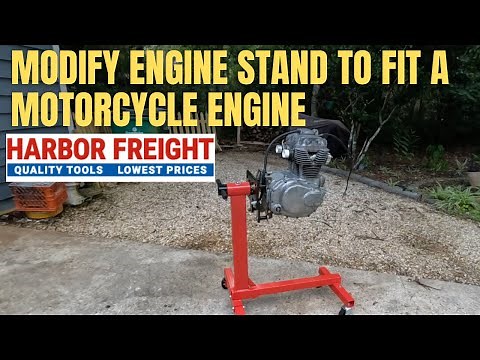 Modify a Harbor Freight 1:2 ton engine stand to fit motorcycle engine