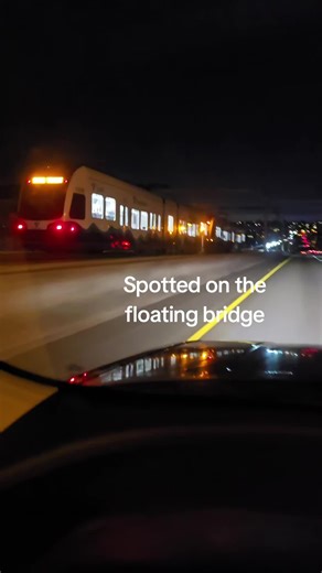 Spotted a @Sound Transit doing test runs across the floating bridge early Monday morning #seattle #publictransportation #train #lightrail