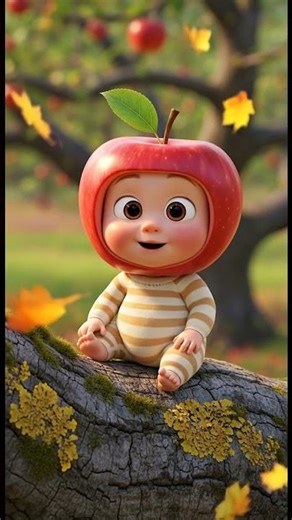 Apple Baby says Namaste! 🍎🙏 #Shorts #CuteBaby #Apple