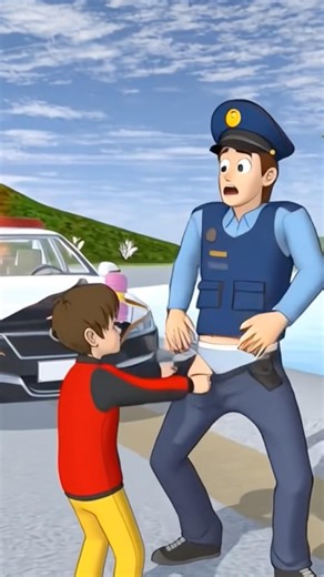 Perilaku Tidak Sopan Yutu terhadap Polisi #sakuraschoolsimulator #trending #viral
