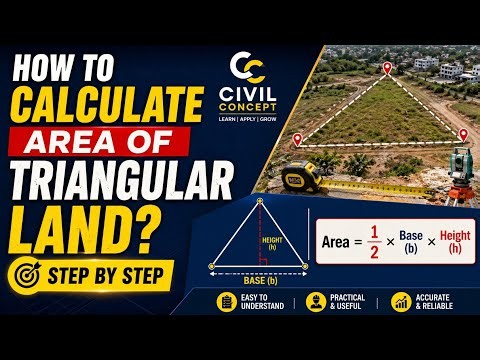 How To Calculate Area Of Triangular Land? | Triangular Plot Area Calculation | Civil Concept