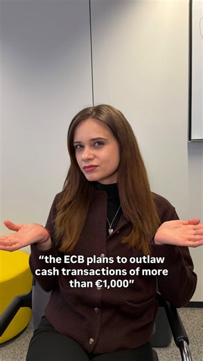 European Central Bank (ECB) on Instagram: "We’ve seen some false claims online saying the ECB wants to ban cash payments over €1,000. That’s simply not true. Let us clear things up: the ECB can’t set rules that limit how you use euro cash – that’s up to EU and national lawmakers. What the ECB does is support keeping cash available, accessible, and accepted 💶✨ Our message is simple: cash matters, and we’re committed to making sure people can keep using it."