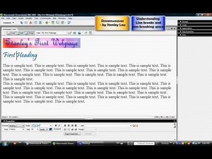 Dreamweaver 4 Understanding Line Breaks and Non-Breaking Spaces