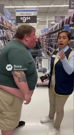 Fat angry man at Walmart. #funny #shorts #fat #walmart #angry