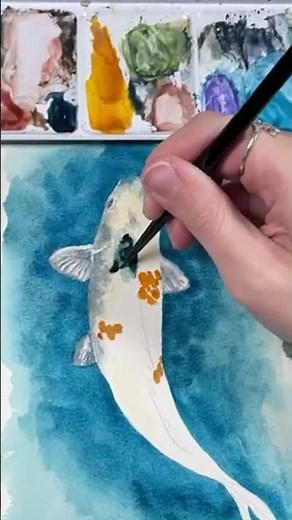 Easy Watercolor Koi Fish ✨ You can view the full tutorial by going here https://youtu.be/08tDuwp6na4