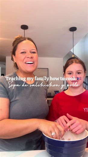Teaching my family how to cook Puerto Rican food , Sopa de pollo and salchichon Is on the menu tonight for dinner #comidatiktok #sopa #comidapuertorriqueña #comidarica #comidalatina