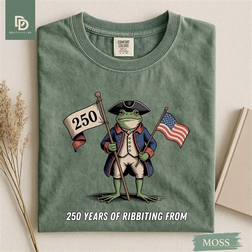 Comfort Colors® Retro USA 250 Funny Frog Shirt, America 250 T-shirt, Independence Day Shirt, Celebrate 250th Anniversary, Patriotic Frog Tee - Etsy