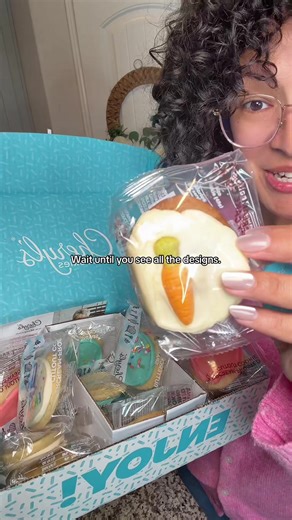 Decorated Easter cookie assortment with bunny and carrot cookies perfect for holiday desserts. @QVC, Inc #eastercookies #easterfood #easterdecoration #easterdinner #easterbasket