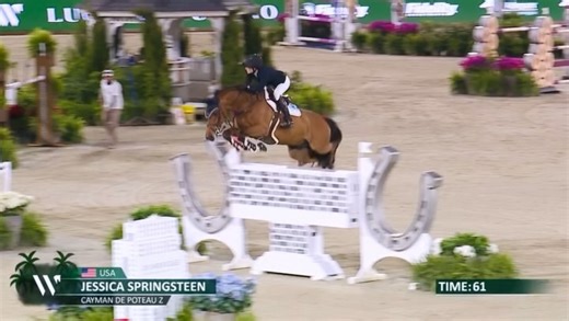 Jessica Springsteen | So proud of Cayman’s progress this season! Jumping clear in the qualifier and 4* GP last weekend✨💫 | Instagram