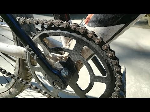 old rusty chain cleaning