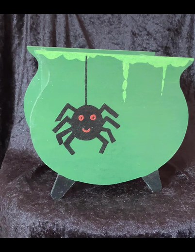 Hand Painted Halloween Cauldron for Trick or Treats
