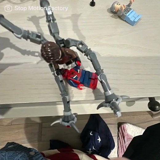 Lego Doc Ock versus Spider-Man battle stop motion