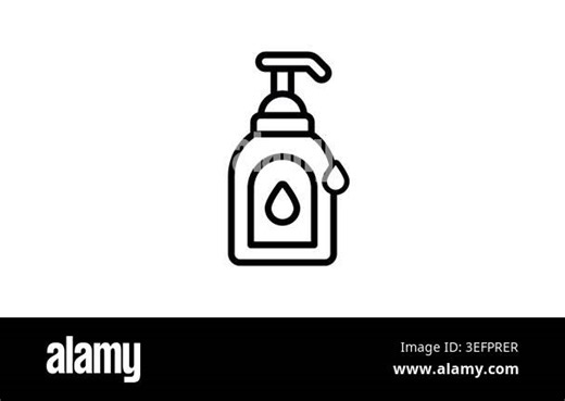 Sleek linear icon animation of clear liquid soap container Stock Video Footage - Alamy
