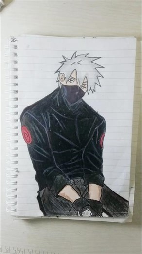 how to draw kakashi hatake full body🔥🖤.. #anime #kakashi #viral #shorts