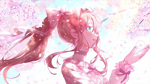 Monika Cherry Blossom Doki Doki Literature Club! Live Wallpaper - MoeWalls