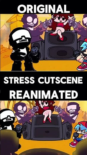 FNF Week 7 Original VS Reanimated Cutscene Comparison! #fnf #ugh #shorts #viralshorts