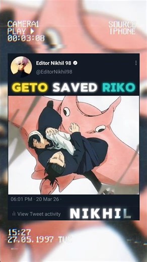 geto saved riko🥶🤯 #jujutsukaisen #jjk #gojo #shorts #geto #amv