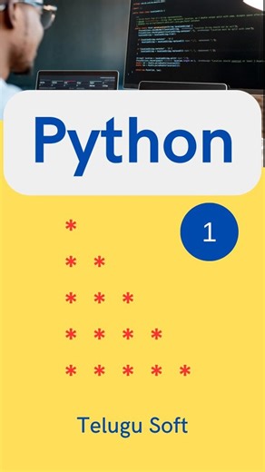 Venkata Satya Siva Pratap Reddy Mukku on Instagram: "Pattern 1: print right angle angle triangle star pattern facing left in PYTHON Telugu #python #coding #telugu"