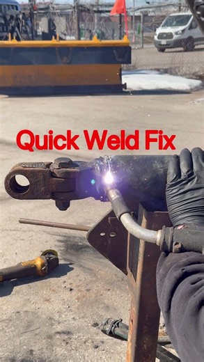 Snapped snow plow wing arm — quick weld repair