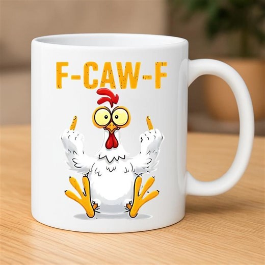 Funny Chicken Mug, F Caw F Coffee Mug, Sarcastic Bird Humor Mug, Farm Animal Joke Mug, Gag Gift for Friends - Etsy