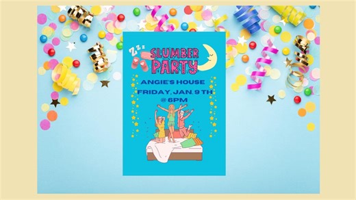 Slumber Party Invitation Canva Editable Printable Digital Download - Etsy