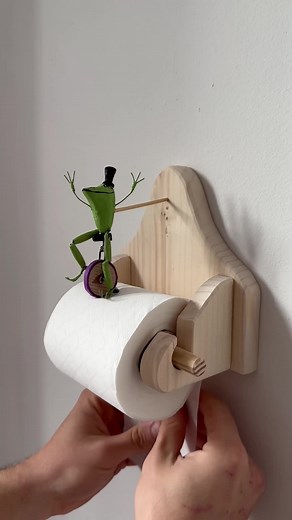 Stoccafisso Design Frog on Unicycle Toilet Paper Holder Reproduction