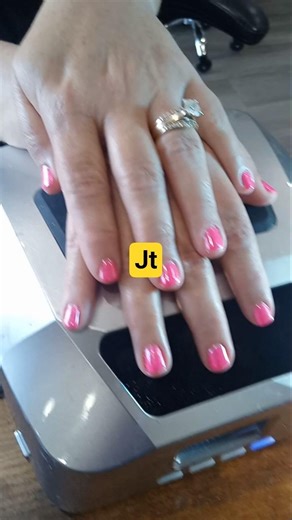 🌸 Pink Shellac Manicure with Chrome ✨