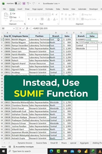 “Magic of SUMIF Function in Excel” ✨📊 #excel #shorts #exceltips #exceltricks