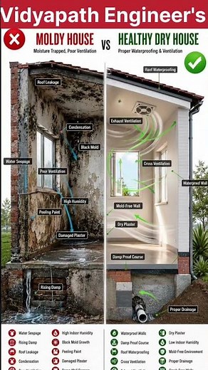 Why Houses Develop Mold? | Moldy House vs Healthy Dry House | Civil Engineering #vidyapathengineers