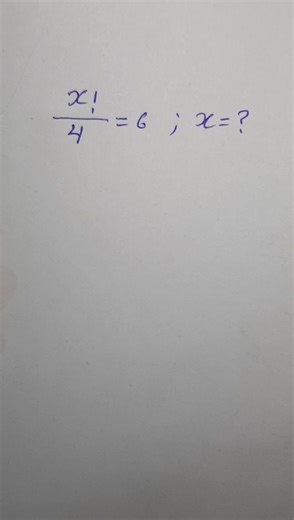 Can you solve this factorial equation? 🤯 x! / 4 = 6 → What is x? Learn factorials fast & easy 📚 Follow for more important math tricks and explanations! 🚀#math #shorts #equation #factoriales