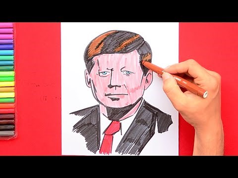 How to draw President John F. Kennedy