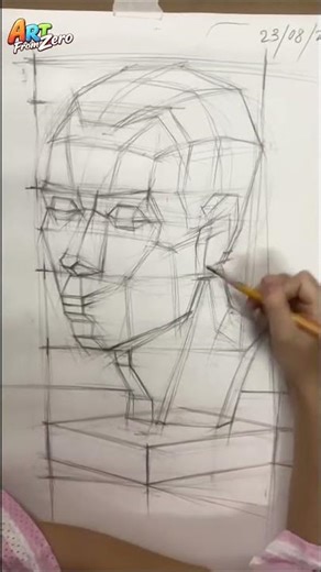 How to draw a statue's head