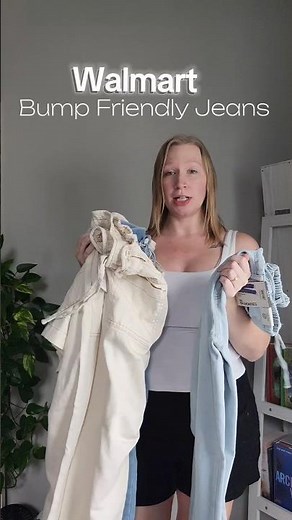Walmart Bump Friendly Jeans 👖 #pregnant #maternityoutfit #walmartfinds