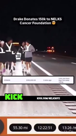 Akademiks TV on Instagram: "Drake donated $150K to NELK’s marathon for cancer research under the name ‘ICEMAN’ 🧊🔥"